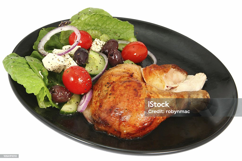 Frango e salada - Foto de stock de Frango royalty-free