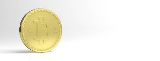 istock Bitcoin on white background, banner, copy space. 3d illustration 1054910808