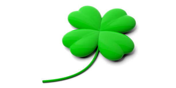 istock St Patrick's Day symbol. Green four leaf clover isolated on white background. 3d illustration 1054910854