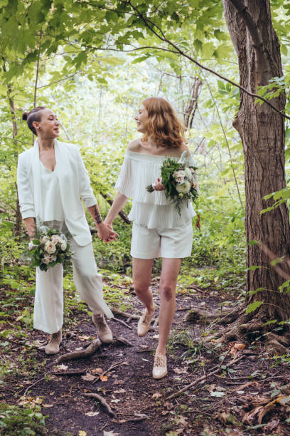 Wedding day , LGBTQ couple LGBT Wedding Celebration eloping stock pictures, royalty-free photos & images