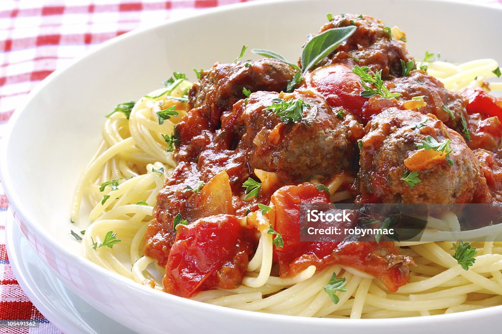 Spaghetti and Meatballs  Beef Stock Photo