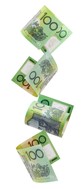 Aussie Hundreds Falling stock photo