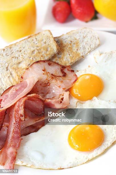 Bacon And Eggs Stock Photo - Download Image Now - Bacon, Bread, Breakfast