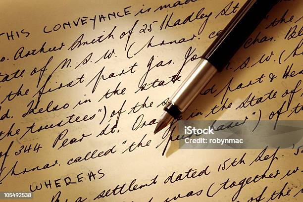 Old Legal Document Stock Photo - Download Image Now - Agreement, Auto Post Production Filter, Color Image