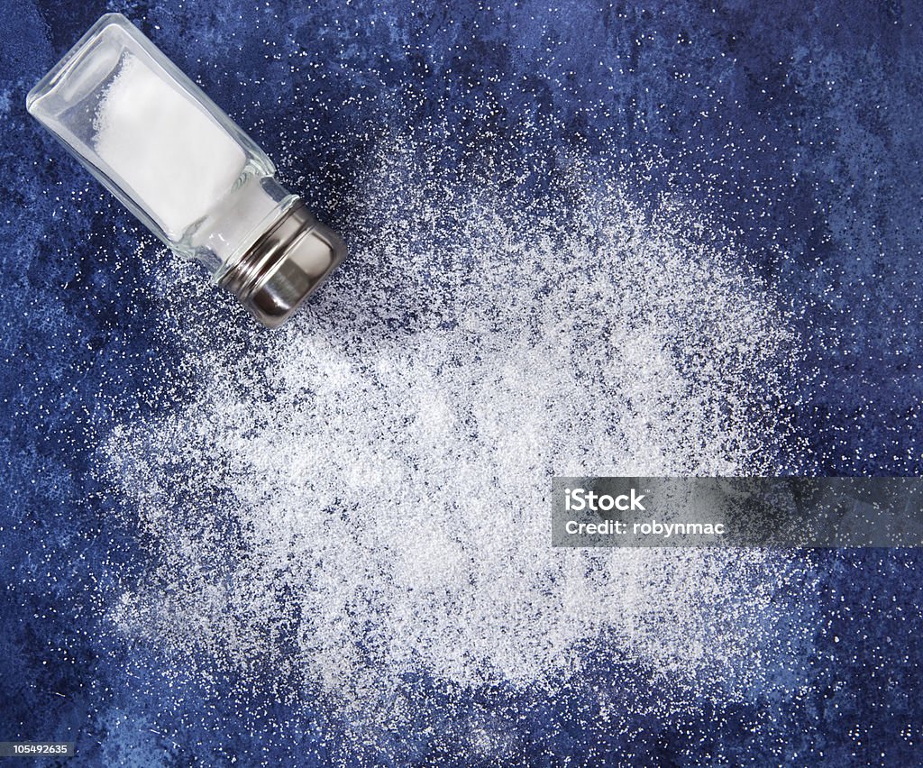 Salt Spilled  Salt - Seasoning Stock Photo