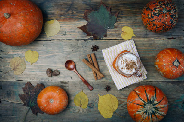 istock Pumpkin spice latte or coffee with cinnamon 1054928080