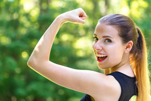 istock Powerful young fit woman 1054930474