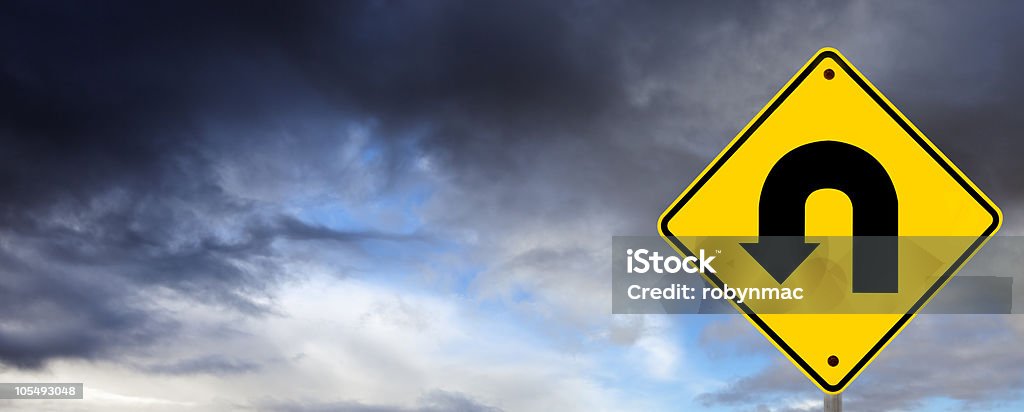 Stormy Weather Ahead - U Turn  U Turn Stock Photo