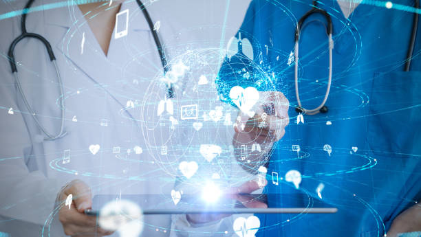 koncepcja technologii medycznej. - doctor digital display digital tablet healthcare and medicine zdjęcia i obrazy z banku zdjęć