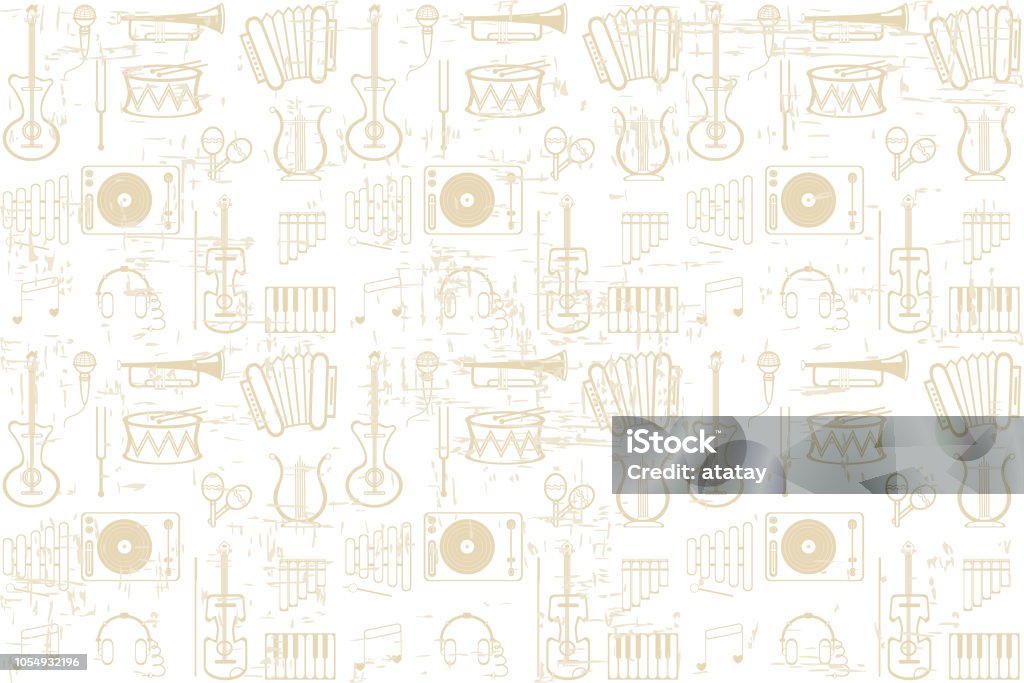 Music Instruments Theme Pattern With The Image Of Musical Instruments Theme For Music Lovers ...