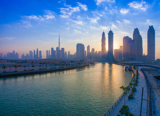 istock Dubai city skyline in the morning 1054937782