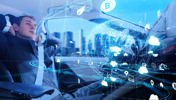 istock Automotive technology concept. IoT(Internet of Things). Autonomous car. Driverless vehicle. 1054938096