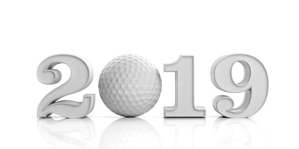 istock Golf 2019. New year 2019 isolated on white background. 3d illustration 1054948000