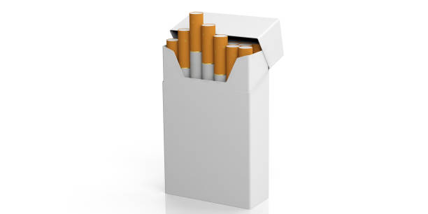 istock Smoking concept. Blank no name cigarette pack isolated on white background, space for text. 3d illustration 1054948160