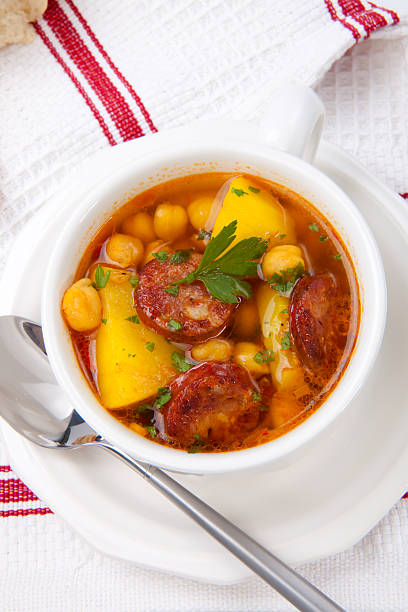 istock Golden chorizo and chickpea soup 105494930