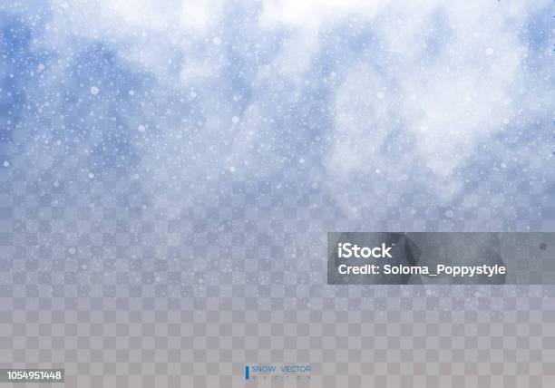 Falling Snow On A Transparent Background Snow Clouds Or Shrouds Fog Snowfall Abstract Snowflake Background Fall Of Snow Vector Illustrator 10 Eps Stock Illustration - Download Image Now