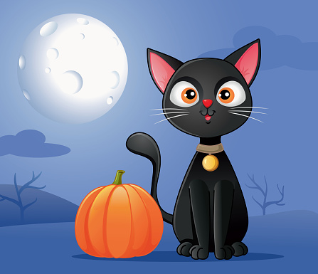Ilustración de Negro Gato Con Calabaza De Halloween Vector De Dibujos  Animados y más Vectores Libres de Derechos de Adivinación - iStock