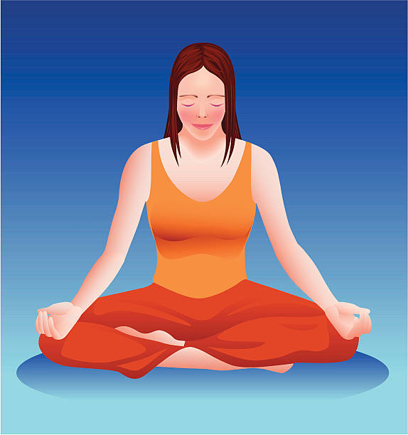 Yoga Woman vector art illustration