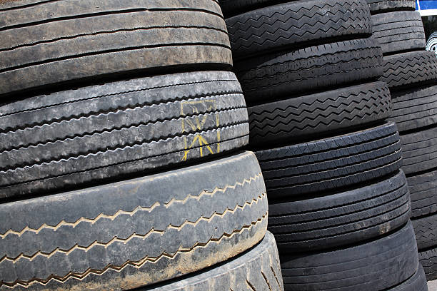 Stacked Tyres stock photo