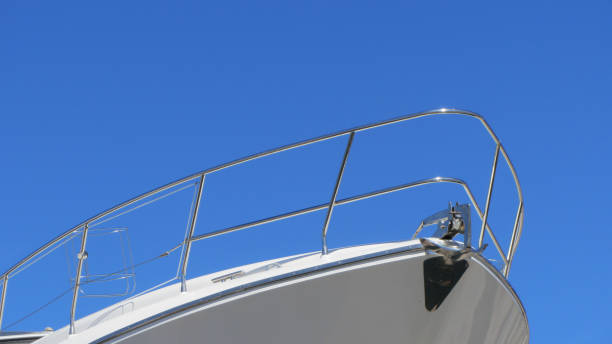 istock Chrome Bow Luxury Sailboat Summer Day Blue Sky 1054962034