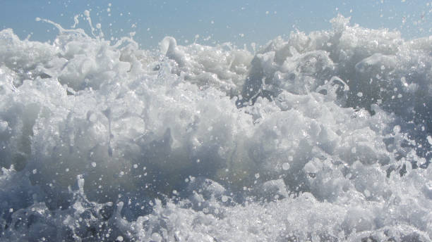 istock White Foam Crashing Waves Ocean Shore Closeup 1054962118