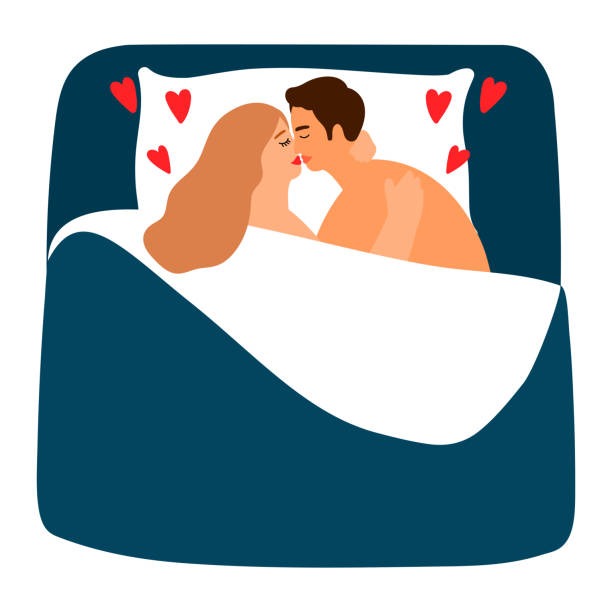 Cartoon Of A Couple Sleeping Hugging Bed Bedroom Illustrations,  Royalty-Free Vector Graphics & Clip Art - iStock