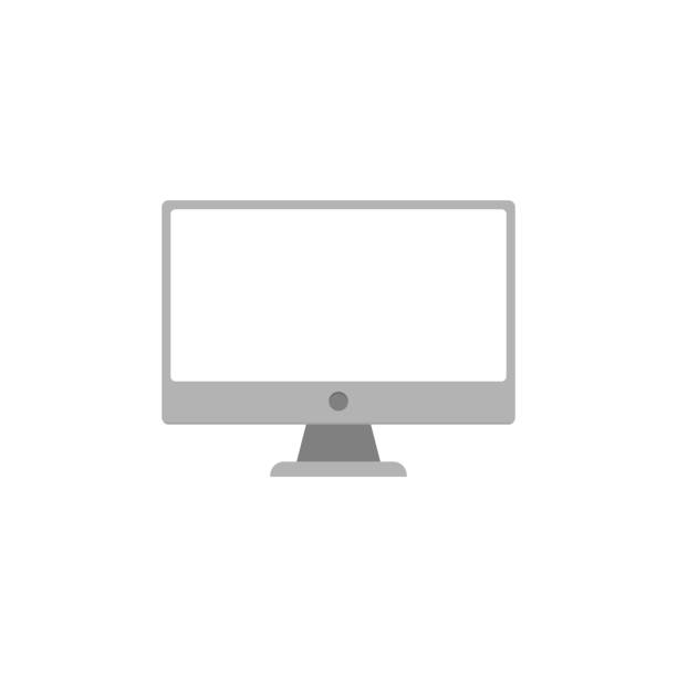 ilustrações de stock, clip art, desenhos animados e ícones de monitor computer. vector icon illustraion flat design - nature backgrounds video