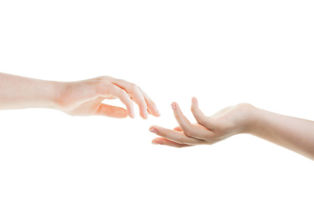 istock Helping hands isolated on white background. Lending a helping hand. Solidarity, compassion, and charity. 1054980758
