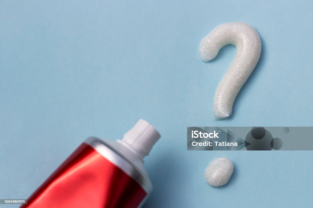 Question Mark With Toothpaste Question Mark From Toothpaste And Tube On Blue Background Toothpaste ...