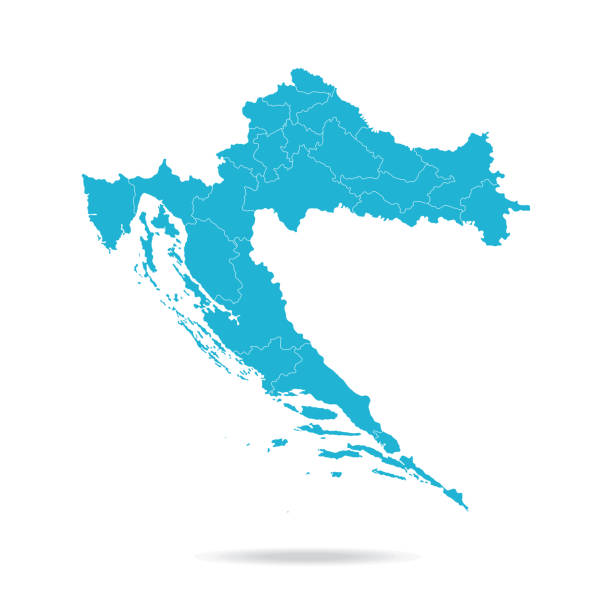illustrazioni stock, clip art, cartoni animati e icone di tendenza di 40 - croazia - lava blu vuoto q10 - croazia