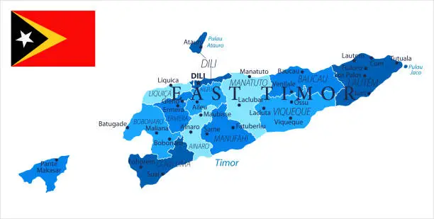 Vector illustration of 04 - East Timor - Blue Spot Isolated 10