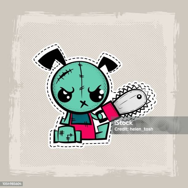 Halloween Stitch Dog Zombie Puppy Voodoo Doll Stock Illustration - Download Image Now - Anger, Animal, Awe