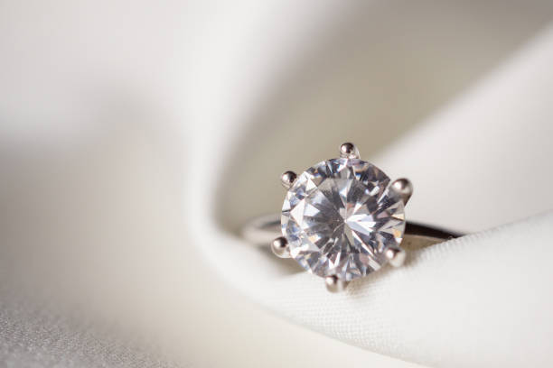 istock Jewelry wedding diamond ring close up 1054987926