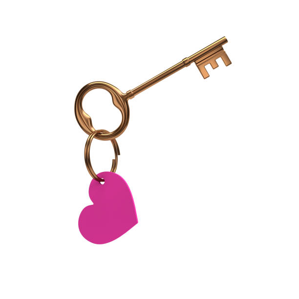 istock metal key on a white background - heart - gold - 3d illustration - rendering 1054988108