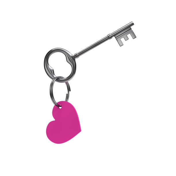 istock metal key on a white background - heart - silver - 3d illustration - rendering 1054988116
