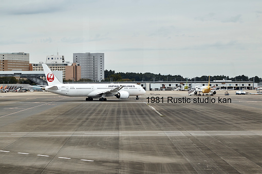 Istanbul, Turkey February 27 2020: Turkish Airlines aircraft is being preparing to its next flight at Istanbul Airport