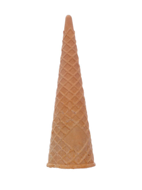 istock Empty sugar wafer ice cream cone, cornet isolated on white background. 1054991928