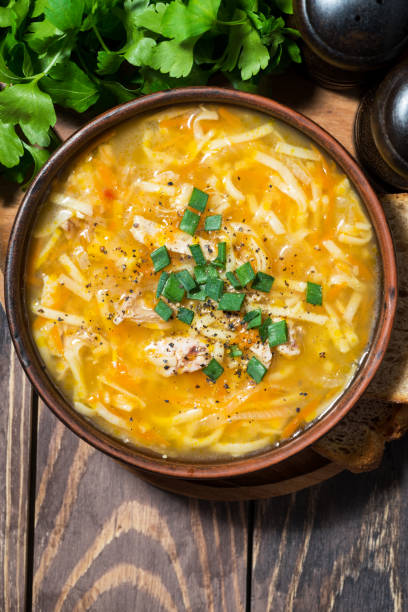istock chicken soup with egg noodles in a bowl 1054994026