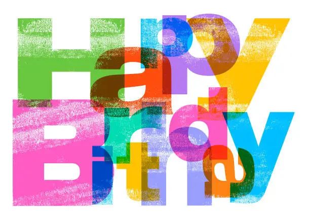 Vector illustration of Happy Birthday Greeting
