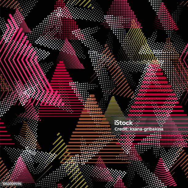 Abstract Sports Pattern Sport Pattern Seamless Background With Randomly Stripped And Dotted ...
