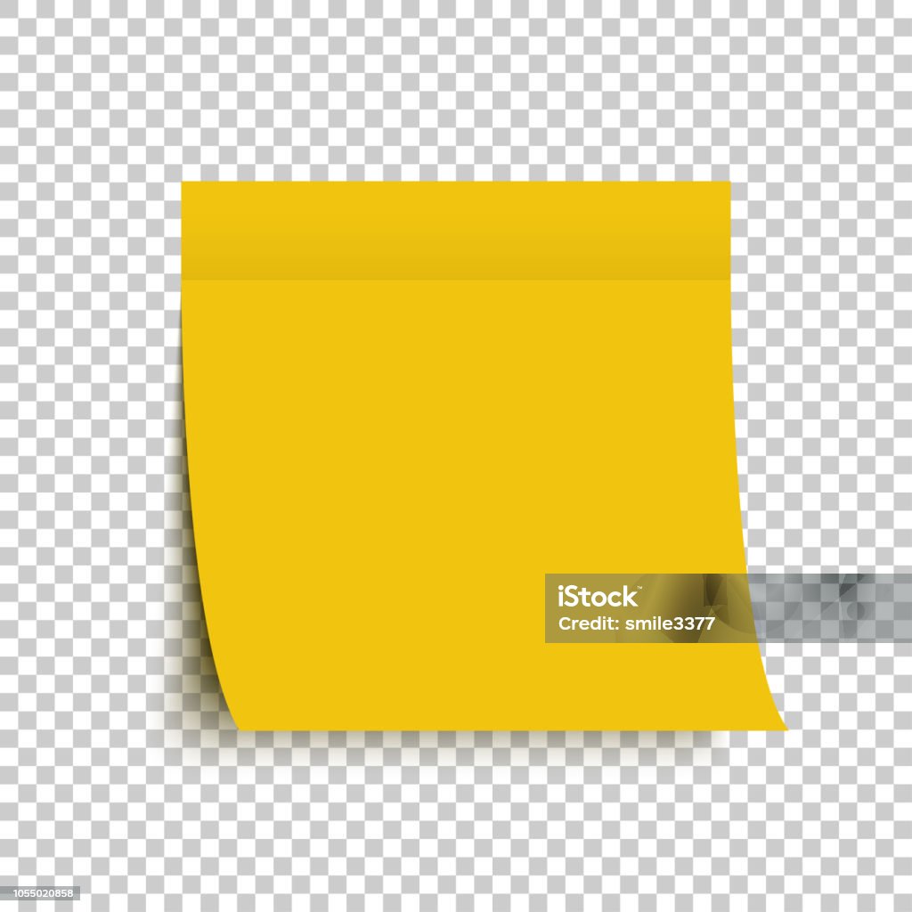 Yellow Post Note Sticker Sticky Note Yellow Sticker With Shadow On ...