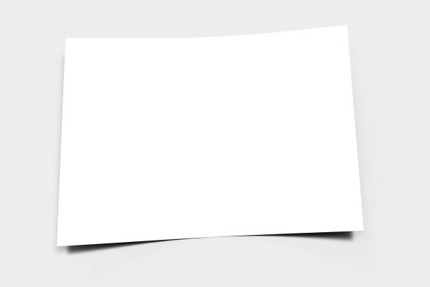 グレーの面に空の紙シート。3 d レンダリング - stationary sheet template paper ストックフォトと画像
