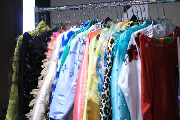 istock Clothes on the hanger behind the stage 1055029290
