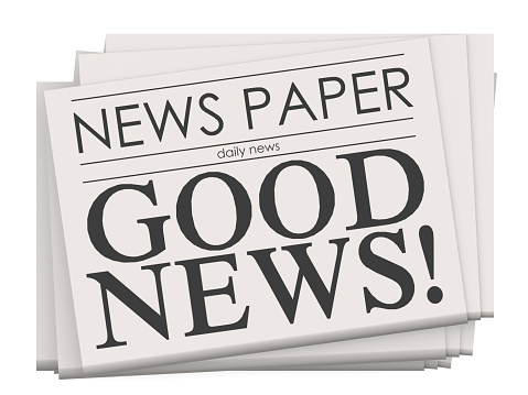 Good news on newspaper isolated, 3d rendering