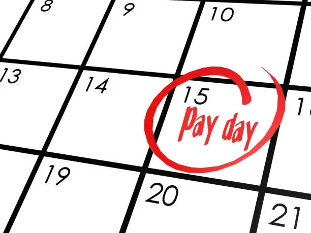 Photo of Pay day word on calendar