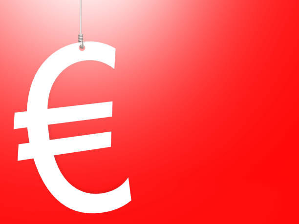 istock Euro sign hang with red background 1055031986