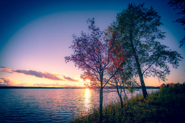istock Autumn lake view from Sotkamo, Finland. 1055041660