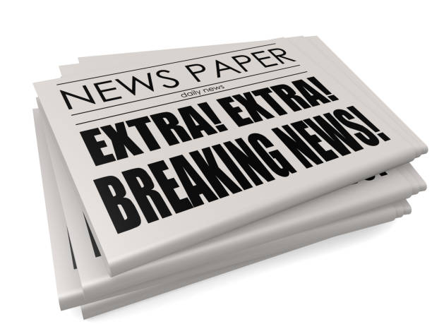Newspaper with breaking news isolated Newspaper with breaking news isolated, 3D rendering newspaper titles stock pictures, royalty-free photos & images