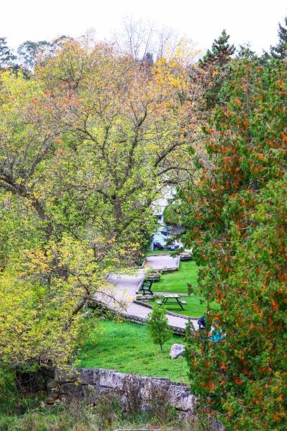 Elora Ontarion in the fall stock photo