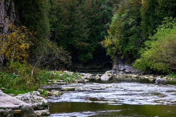 Elora Ontarion in the fall stock photo